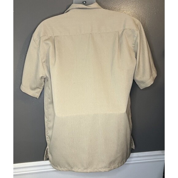 Milano Moda Men’s Large Wide Collar Crepe Fabric Short Sleeve Button Down Shirt - Picture 3 of 4